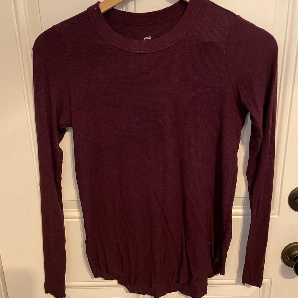 Long sleeve flowy shirt from aerie burgundy color. gently worn.